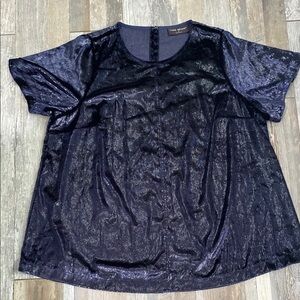 Lane Bryant Navy Blue Shimmer Blouse